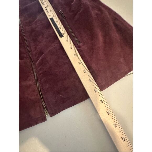 JG Hook Women's Dark Burgundy High Neck Suede Full Zip Jacket Size 14W - Picture 8 of 9
